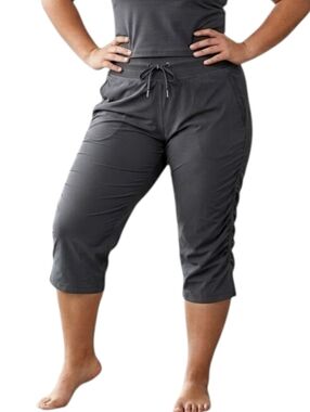 Kyodan Excursion Crop Elastic Waist Women XL Pull On Stretch High Rise Soft Grey